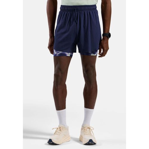 Odlo Short De Running 2 En 1 Imprimé 5 Inch Zeroweight Pour Homme, L, Blue