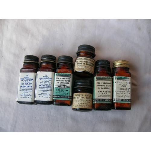 Ww2 Us Lot De 7 Pour La Purification De L'eau Américain Différents Numéro Stock