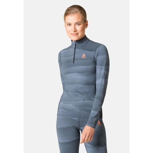 Odlo Haut Technique À Manches Longues Et Col ¿ Zip Whistler Pour Femme, Xs, Gris