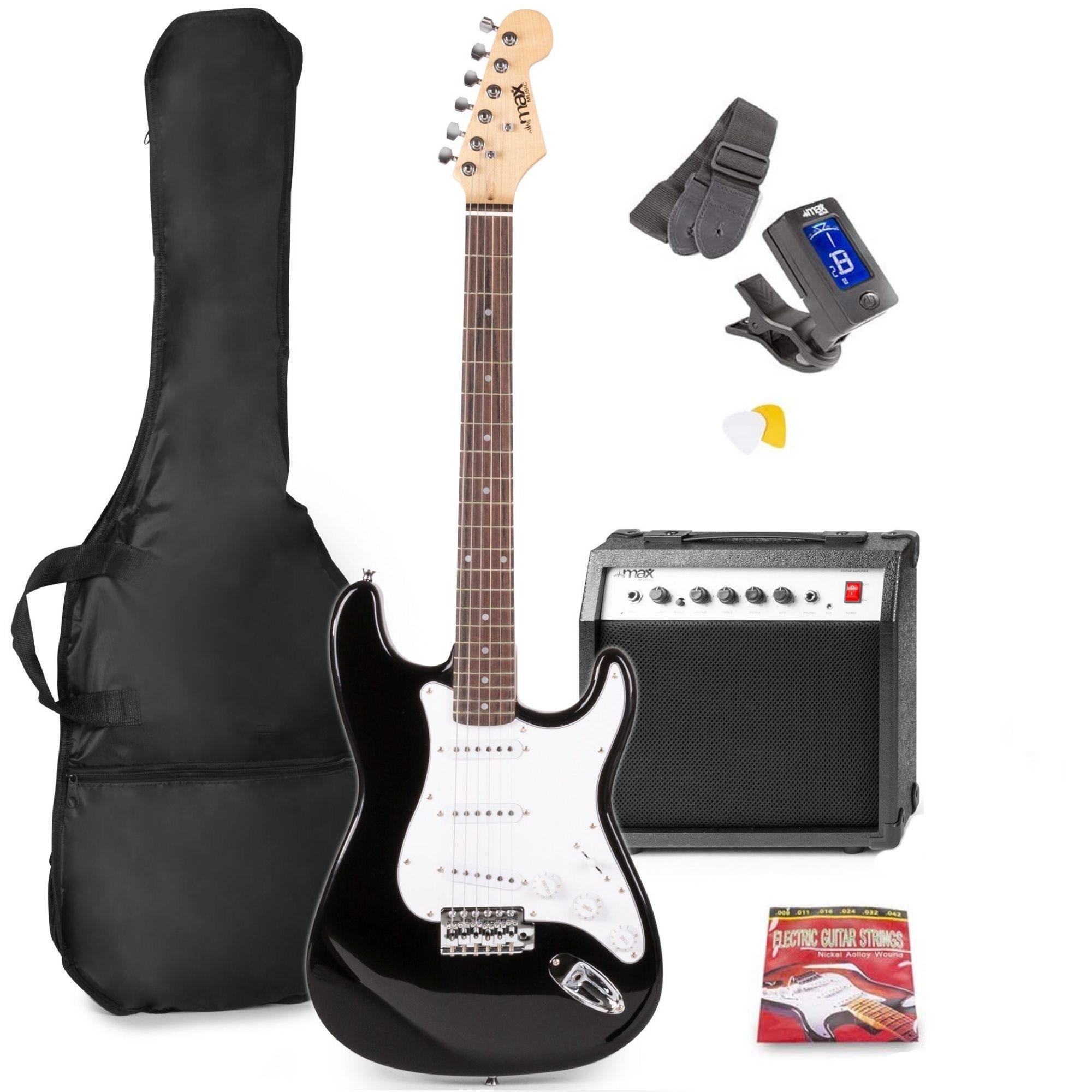 MAX Pack Guitare Électrique GigKit avec Amplificateur 40 Watts - Sunburst,  Livré avec de Nombreux Accessoires, une Housse, des Médiators et un