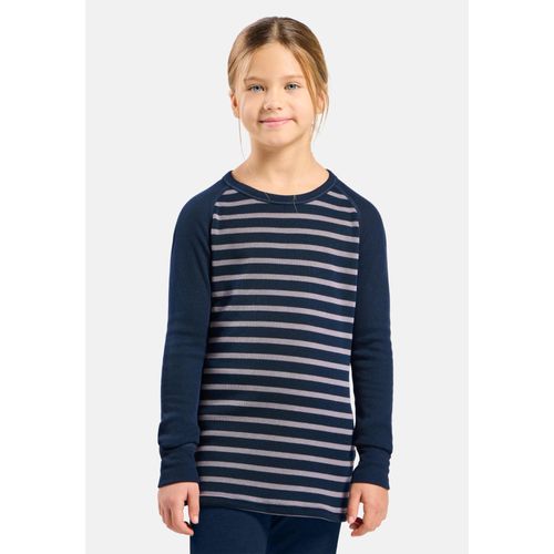 Odlo T-Shirt À Manches Longues Active Warm Eco Stripe Pour Enfant Pour Enfant, 164, Blue