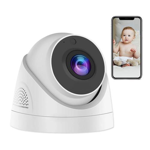 Caméra intérieure, caméra WiFi 1080P 2,4 GHz, caméra domestique pour animal de compagnie/bébé, caméra pour chien, audio bidirectionnel, caméra de sécurité intérieure, vision nocturne