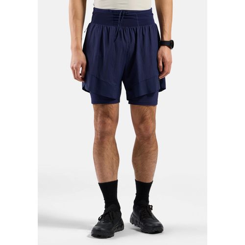 Odlo Short De Trail Running 2 En 1 6 Inch X-Alp 2.0 Pour Homme, L, Blue