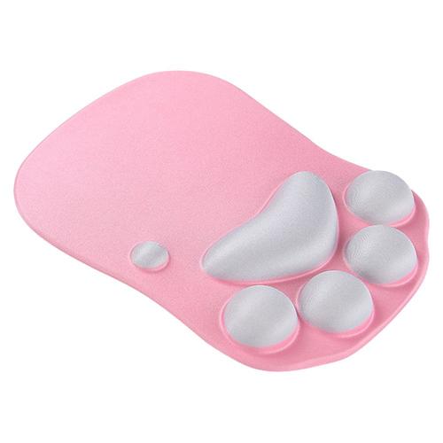 Tapis de souris patte de chat avec repose-poignet Tapis de poignet en silicone souple design ergonomique et mignon