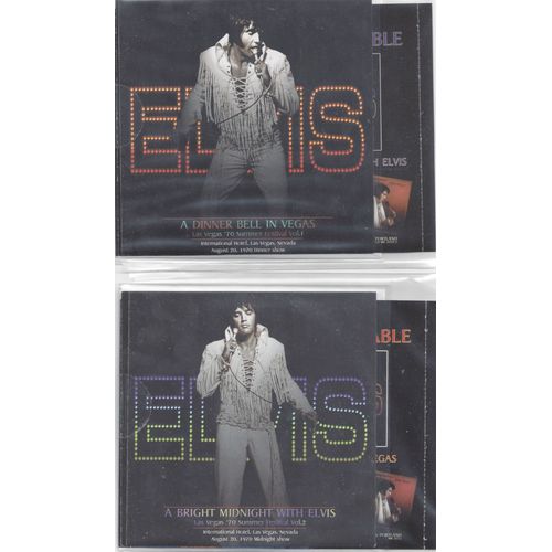 Elvis A Dinner Bell In Vegas 20/8/1970 D.S Bonus 19/8/1970 M.S-A Bright Midnight With Elvis 20/8/1970 M.S Bonus 19/8/1970 D.S 29 Tracks Discs Originaux Audience Recording Edition Lim 500 Ex Neuf Rare