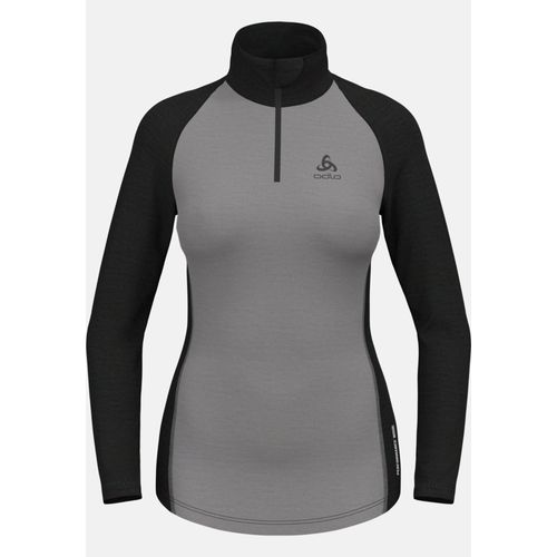 Odlo Haut Technique Demi-Zippé Performance Wool 150 Pour Femme, S, Gris