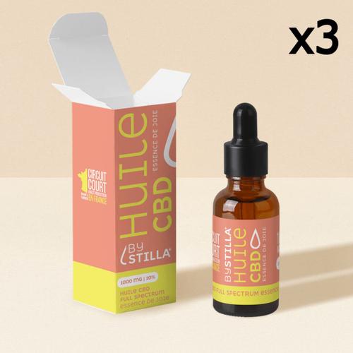 Huile Cbd Citron Gingembre, Full Spectrum (10ml) 2000mg / 20% / 3 Flacons 