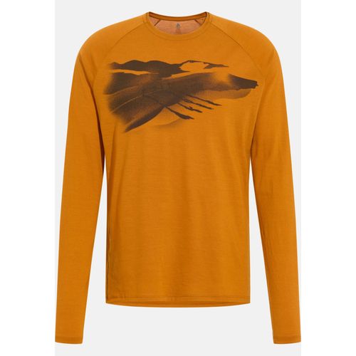 Odlo Haut À Motif Breaking Trail En Laine Mérinos 200 Ascent 365 Pour Homme, S, Orange