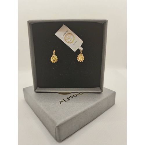 Deux Penditifs En Diamant 0,30/0,29 Tcw Et Or Jaune 14 Carats. Certeficat Original. Idéal Cadeau Pour Jumelles