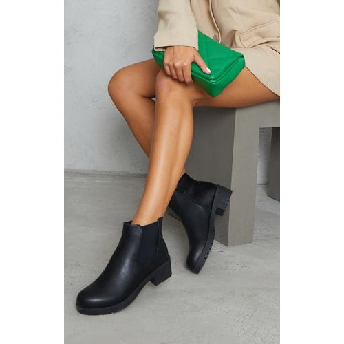 Bottines Chelsea Rondes En Pu Noir, Noir - 36