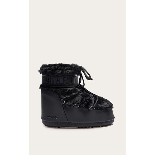Moon Boot Bottes Icon Low Noires En Fausse Fourrure, Noir