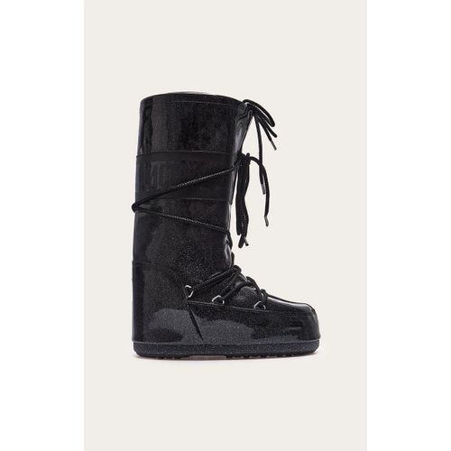 Moon Boot Bottes Noires À Paillettes Icon, Noir