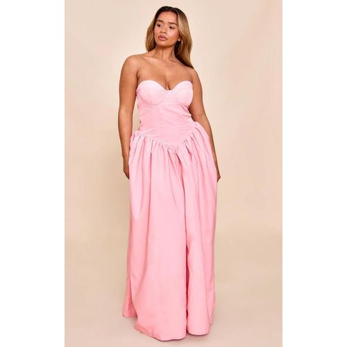 Shape Robe Longue Droite Rose Tendre À Détail Corset, Rose Tendre