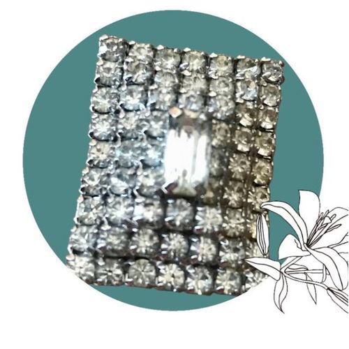 Broche Rectangulaire Art Déco Vintage