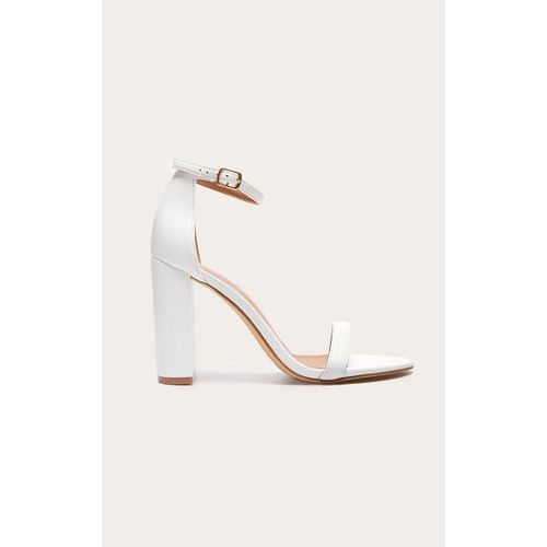 Sandales Blanches À Talon, Blanc - 38