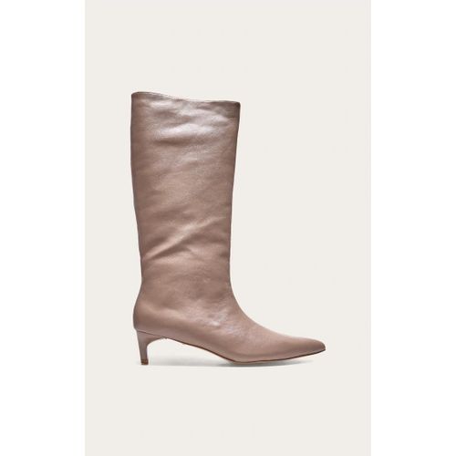 Bottes Pointues En Pu Gris Champignon À Petit Talon Aiguille, Gris Champignon - 37