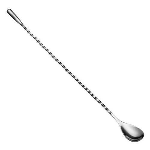 Cuillère De Bar En Forme De Larme Torsadée Avec Bouton En Métal 31cm - Acier Inoxydable