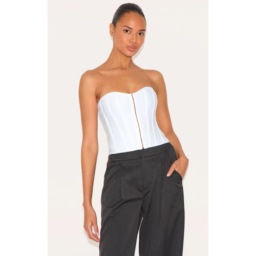 Corset Blanc Structuré À Agrafes Et Oeillets, Blanc