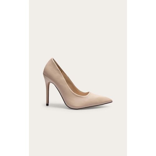 Escarpins En Pu Taupe À Talon Aiguille Haut, Taupe - 36