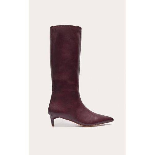 Bottes Pointues En Pu Prune À Petit Talon Aiguille, Prune - 40