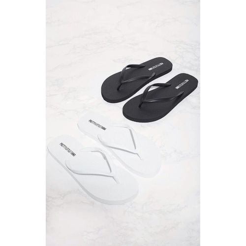 Lot De 2 Paires De Tongs Noires Et Blanches, Noir - 41