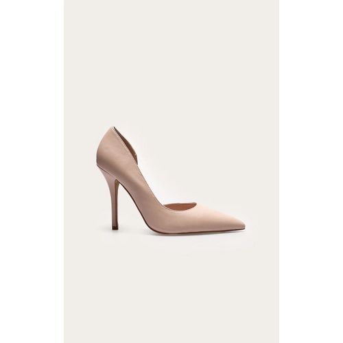 Escarpins En Pu Nude À Talon Haut Et Découpe Incurvée, Nude - 39