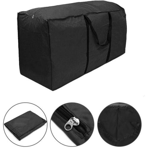 Grand sac de transport sac de rangement de coussin de meubles de jardin étanche noir, 122 cm * 39 cm * 55 cm