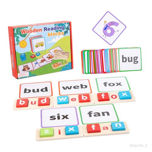 Blocs en bois jeu d'orthographe lettres jeux assortis pour enfants de 3 4 5