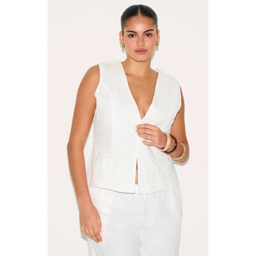 Plus Gilet En Effet Lin Blanc, Blanc