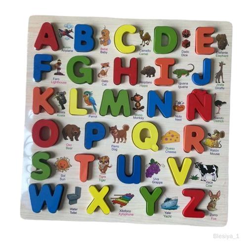 Planche De Puzzle Alphabet En Bois, Planche De Chiffres Pour Adolescents Et Lettres Espagnoles