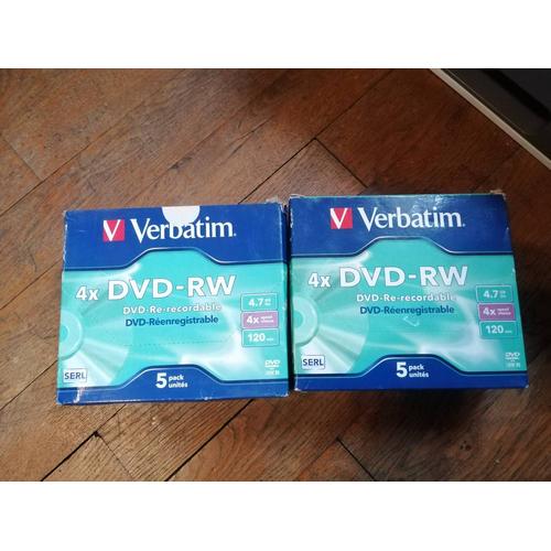 Lot de 7 dvd reinscriptibles verbatim