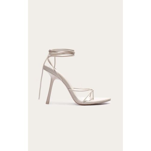 Plt Label Talons Style Tongs Gris Pierre À Brides Fines, Gris Pierre - 41