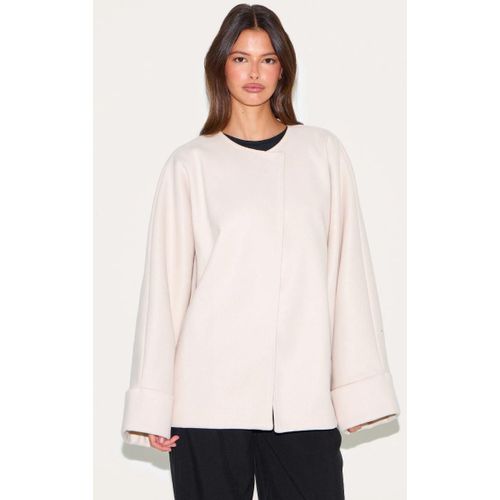 Veste En Effet Laine Crème À Manches Chauve-Souris, Crème