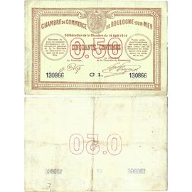 France - Billet - Chambre De Commerce De Boulogne-Sur-Mer - 50 Centimes - 1914 - Jp.031.17 - 15-207