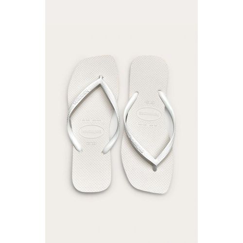 Havaianas Tongs Fines Carrées Blanches, Blanc