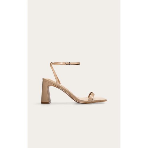 Sandales Nues Talons Hauts Carrés En Pu Nude