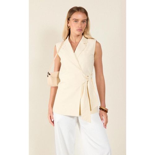 Gilet En Effet Lin Crème Noué, Crème