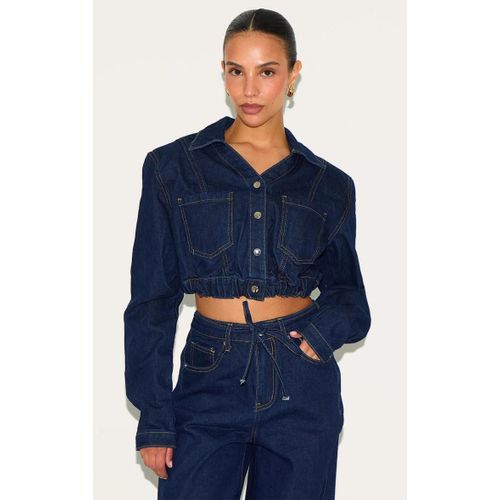 Veste Courte En Denim Indigo Foncé, Coupe Petite, Indigo Foncé