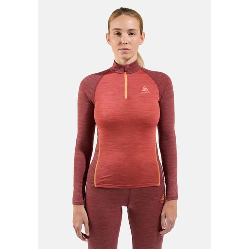 Odlo Haut Technique Demi-Zippé Performance Wool 150 Pour Femme, Xl, Rouge