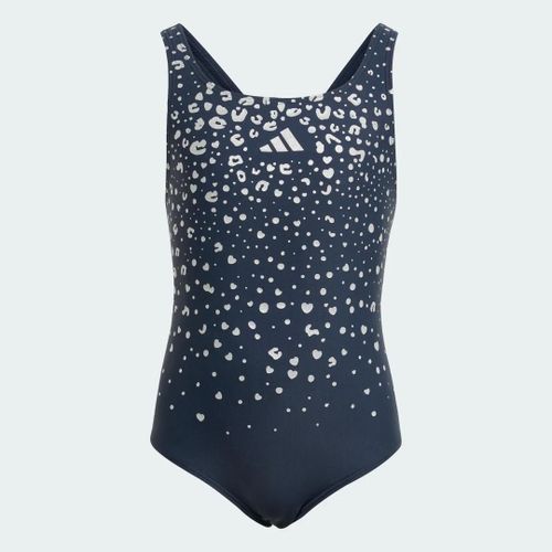 Maillot De Bain Dos En V Scintillant Enfants Adidas - Aurora Ink - 7-8a