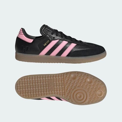 Chaussures Samba Messi Adidas Core Black Gold Metallic Gum