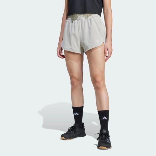 Short De Training Taille Haute Pacer 3 Bandes Adidas - Wonder Alumina Mel / Beige - M 8 Cm