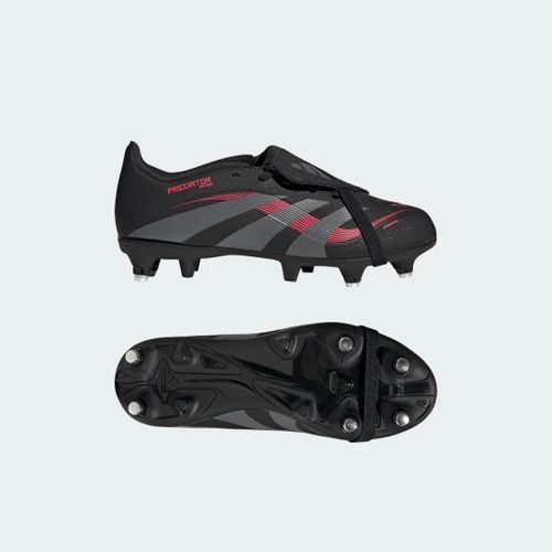 Chaussures Languette Rabattue Predator League Terrain Gras Enfants Adidas Core Black Grey Four Lucid Red