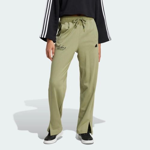 Pantalon Molleton À Jambes Droites Et Motif Brodé Signature Adidas - Tent Green - L