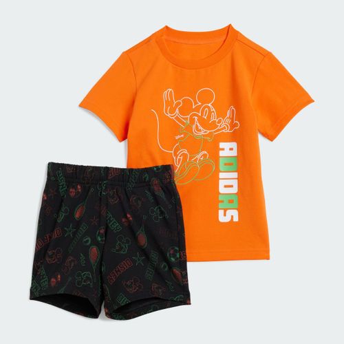Ensemble T-Shirt Disney Mickey Mouse Pour Enfants Adidas - Semi Impact Orange / Off White - 12-18m