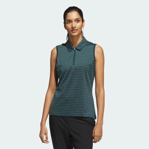 Ultimate365 Polo Sans Manches À Rayures Jacquard Adidas - Aurora Ivy - L