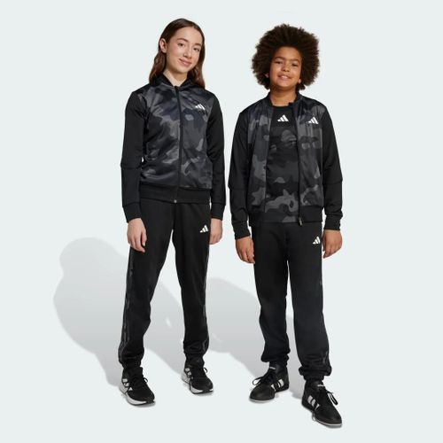 Survêtement Imprimé Intégral 3bandes Maille Camouflage Pour Enfants Basique De Saison Adidas - Black / White - 7-8a