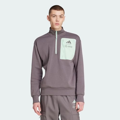 Haut Molleton Toile Premium Mercedes - Amg Petronas Formula One Team Adidas - Grey Strata / Frozen Green - 2xl