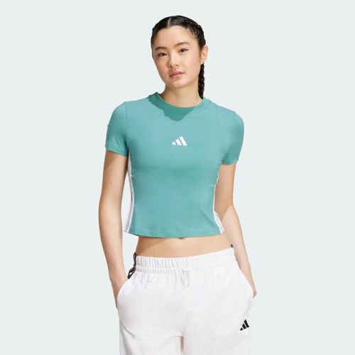 T-Shirt Slim 3 Bandes Essentials Bébés Adidas - Powder Teal / White - S