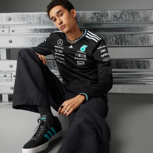 Maillot Pilote Manches Longues Authentique Mercedes - Amg Petronas Formula One Team Adidas - Black / White - L